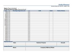 office daily planner template