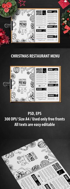 Christmas Menu Restaurant Template Vector EPS, PSD Best Food - food menu templates free Christmas Menu Restaurant Template Vector EPS, PSD Best Food - food menu templates free
