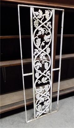 Cast Iron Decorative Panel Vintage Garden Trellis Architectural Cast Iron Decorative Panel Vintage