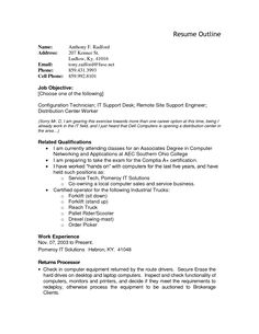 simple job resume outline