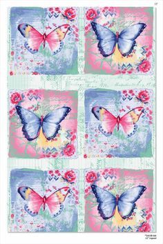 4 lose Servietten Napkins Schmetterling Butterfly Vintage yallow