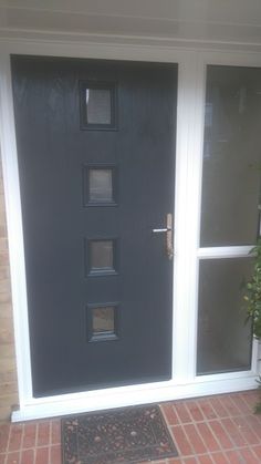 3 Square Glazed Composite Front Door in Grey | Puertas | Pinterest ... 3 Square Glazed Composite Front Door in Grey | Puertas | Pinterest ...