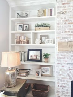 Rustic Farmhouse Brick Fireplace - Awesome Rustic Farmhouse Brick Fireplace , Living Room Design Rustic Awesome Built In Bookshelves Styling Rustic Fireplace Decor, Farmhouse Fireplace, Fireplace Ideas, Fireplace Mantle, Rustic Fireplaces, Brick Fireplaces, Rustic Decor, Shiplap Fireplace, Winter Fireplace