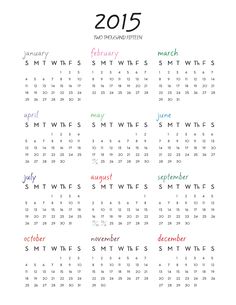 colorful z_orca first calendar 2015 for today freebie all months with dates on chalk board background digital freebies pinterest project life