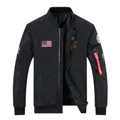 Collar para mujer Retro de Combate MA1 Ejército Militar Insignia Varsity Béisbol Chaqueta de bombardero