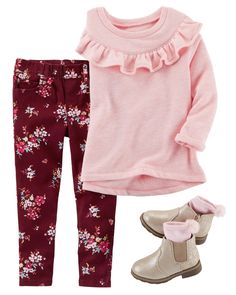 2 Piece Fuzzy Hoodie Jersey Legging Set Babies Babies Clothes