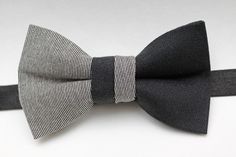 Gray & Black Bow Tie