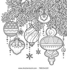 Magic Christmas New Year Background In Doodle Style Floral Ornate Tribal
