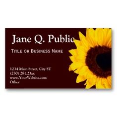pretty sunflower business card templates pretty business cards