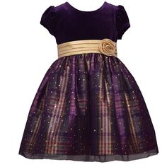 Tween Girls 7-16 Black Long Sleeve Spangled Dot Bias Tier Dress Bonnie Jean
