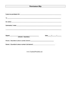 A simple permission slip for parents to sign and return to the teacher, school, or district office. Free to download and print Parents, Counseling, Youth Group, Contract, Teacher Life, Daycare Printables, Field Trip Permission Slip, Children's Ministry, High School Literacy