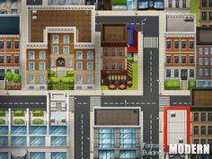 rpg maker modern map maps vx game buildings level pixel building fantastic tiles sprites roof city2 collection exterior nl app