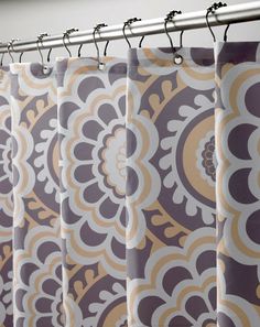 Laura Ashley Tatton Gray and Yellow Floral Fabric Shower Curtain ... Laura Ashley Tatton Gray and Yellow Floral Fabric Shower Curtain ...
