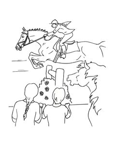 Horse Jumping Coloring Pages