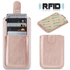 Phone Card Holder,3Pack Cell Phone Card Holder Wallet Ultra Slim Silicone 3M Self Adhesive Stick on Wallet for ID Credit Card Phone Sleeves Pocket for Phone Android Samsung Galaxy Black,Pink,Gray