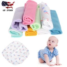 Soft Cotton Baby Infant Newborn Bath Towel Washcloth Feeding Wipe Cloth ah