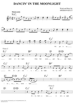 dancing in the moonlight music pinterest moonlight dancing in the moonlight sheet music