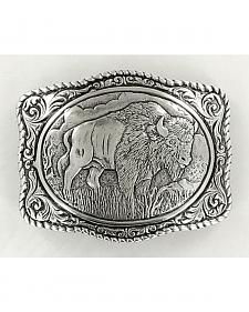 TAKES 4CM BELT BUFFALO USA STARS STRIPES FLAG WESTERN COWBOY BRASS BUCKLE