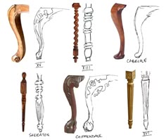 Period Furniture Leg Styles Charts French Furniture Classic Vintage Painted English Antique