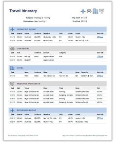 341 best travel itinerary template images on pinterest