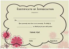 certificate of appreciation for sponsorship template