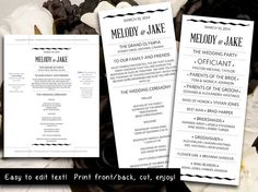wedding programs microsoft word