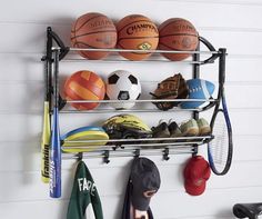 39 Best Sports Equipment Storage Images Sports Storage Organizer Racks Station Gear Equipment Shelving Ball Bag Garage Unbranded Hooks