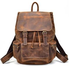Unisex PU Leather Backpack Vintage Amry Camo Print Womens Casual Daypack Mens Travel Sports Bag Boys College Bookbag