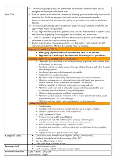 dental assistant resume for word dentist cv template dental