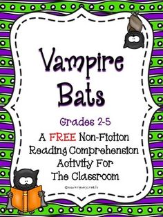 vampire bats non fiction reading comprehension activity for grades 2 5 free - Free Halloween Reading Comprehension Worksheets vampire bats non fiction reading comprehension activity for grades 2 5 free - Free Halloween Reading Comprehension Worksheets