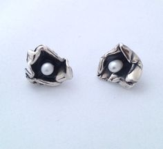 Argent Sterling 925 7 mm de culture blanc perle Stud réplique Boucles d/'oreilles