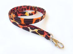 Orange Yellow Red Rust Zebra Print Design 15" lanyard Keychain ID Holder-New!!! Orange Yellow Red Rust Zebra Print Design 15" lanyard Keychain ID Holder-New!!!
