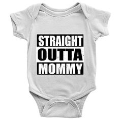 3-6 Straight Outta Mummy Funny Baby Grow Bodysuit Vest Onesie Gift Ideas