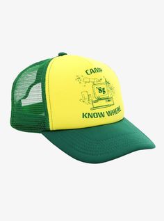 Green and Yellow Hoko Stranger Things Dustin Baseball Cap Camp for Kids and Adults