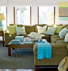 79 Best Sofas Images On Pinterest Couches Living Room And Chairs Green Couch Blue Pillows Love Living Area Room Sectional