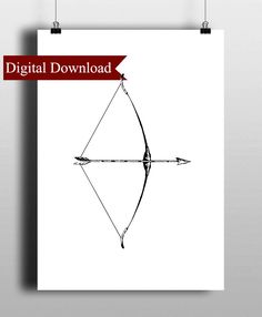 bow and arrow digital print download antique archery arrowhead arrows printable