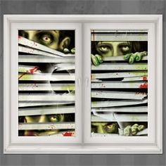 zombie put these on your windows and it will look like zombies have halloween scenehalloween decorationsscene
