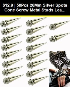 200 PCS Trendy 10MM Silver Spots Cone Screw Metal Studs Rivet Bullet Spikes USA