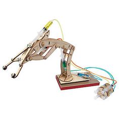 DIY Robotic Arm Hydraulic Toy for Future Engineers Wood Marbles Brain Workshop