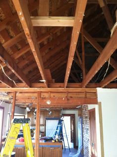 Raising Ceiling Height Raftered At 8 And 10 Already Attic Rafters 1 Day 1 Of Raising The Ceilings Original Ceiling Height Was 8 Feet Which Made Rooms Feel Compact There An Entire Floor Attic E So Plenty