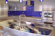 Clearresincountertops Look Like Glass Can Give A Modern Look Impressive Unique Kitchen Countertops Review Clearresincountertops Look Like Glass Can Give A Modern Look Adorable Unique Kitchen Countertops Design Decoration