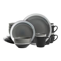 Gibson Paradiso Round Dinnerware Set in Grey - BedBathandBeyond.com ... Gibson Paradiso Round Dinnerware Set in Grey - BedBathandBeyond.com ...