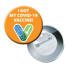 Covid 19 Vaccine Pinback Buttons 25 Count Button Pack Covid Vaccine Assortment 1 1//4
