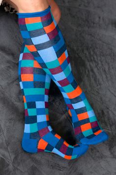 72 Best Socks Images Colorful Men Hy Checkerboard Knee High Socks Funky Colorful Cool Y