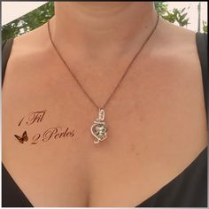 Cadeau Amour Wish Pearl Kit Coeur Cage 17/" Chaîne Pendentif Tournesol