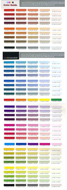 CMYK Color Chart The Somma Clamp Wedding Extravaganza Pinterest