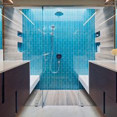 9 Best Gorgeous Gl Tile Bathrooms Images On Pinterest In 2018 Beautiful Contrast In This Shower Featuring Villi Gl Tile