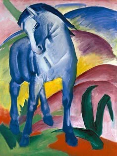 Franz Marc Premium-Poster Rotes und blaues Pferd