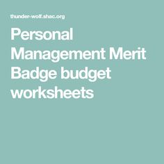 personal management merit badge