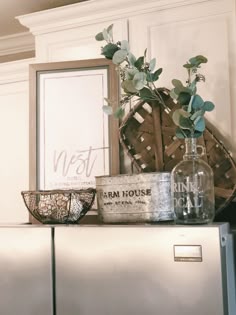 How To Decorate Organize The Top Of Your Fridge Pinterest Top Of The Fridge Decor Www Graceandford